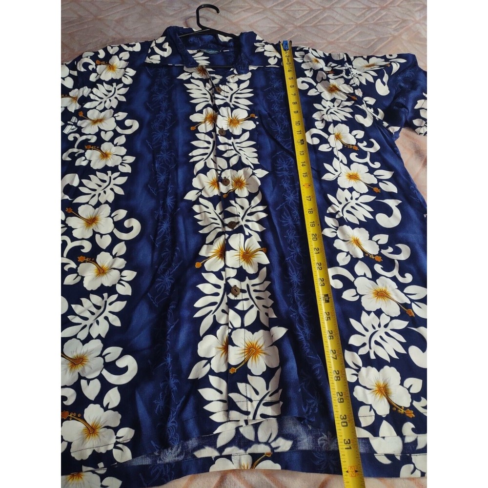 Blue Sky Shirt Size XL Blue Multicolor Floral Button down Collar Looks Big - Picture 7 of 9